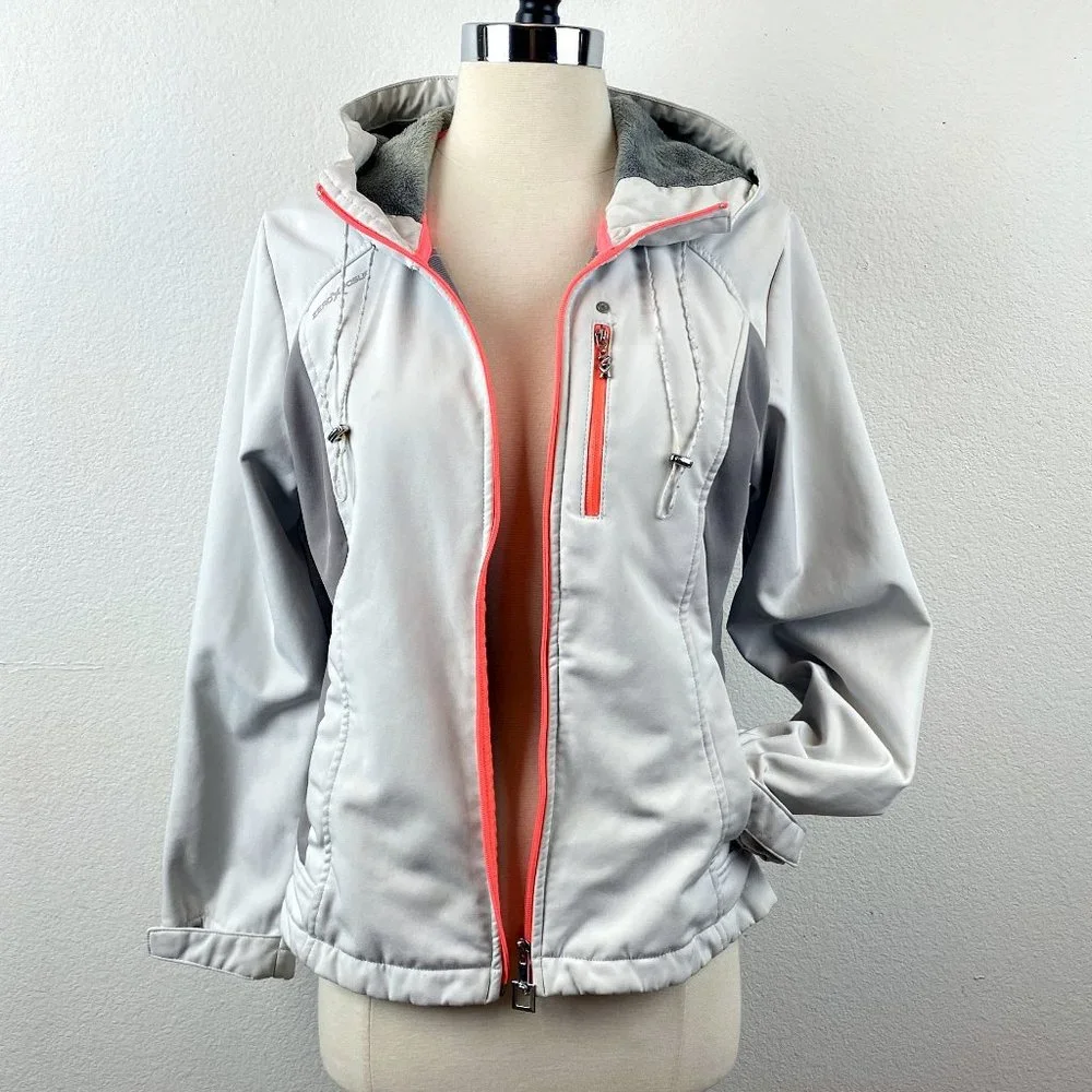 ZERO X POSUR Hooded Jacket Sz Small Light Gray Fleece Lined Outdoor Sports - Picture 1 of 11